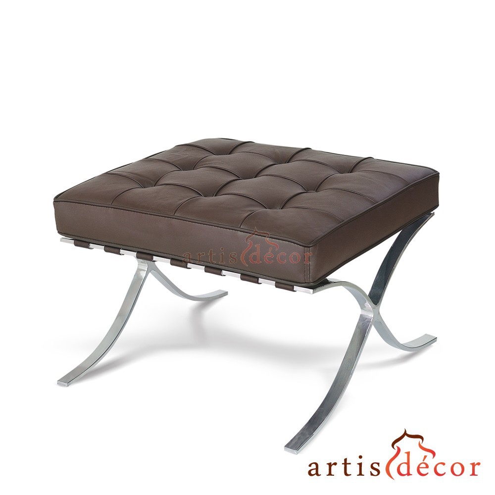 Barcelona Style Premium Lounge Chair and Ottoman Brown ...