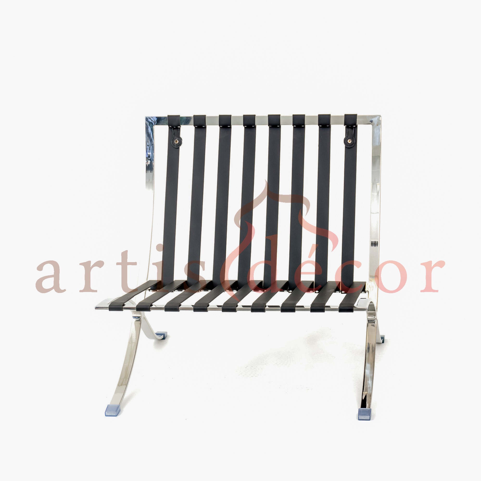 Barcelona Style Premium Lounge Chair and Ottoman White Aniline Leather