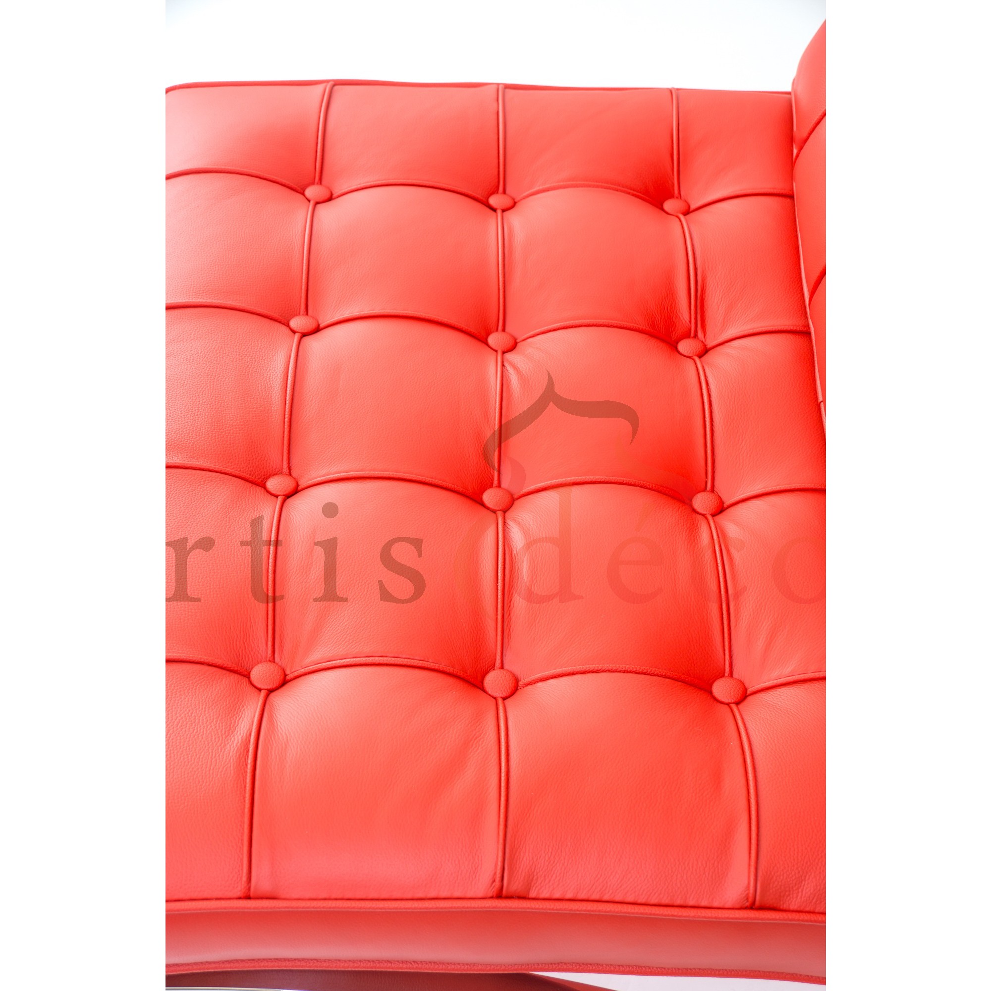 Barcelona Style Premium Lounge Chair and Ottoman White Aniline Leather