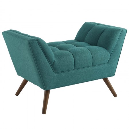 Response Upholstered Fabric Ottoman Teal