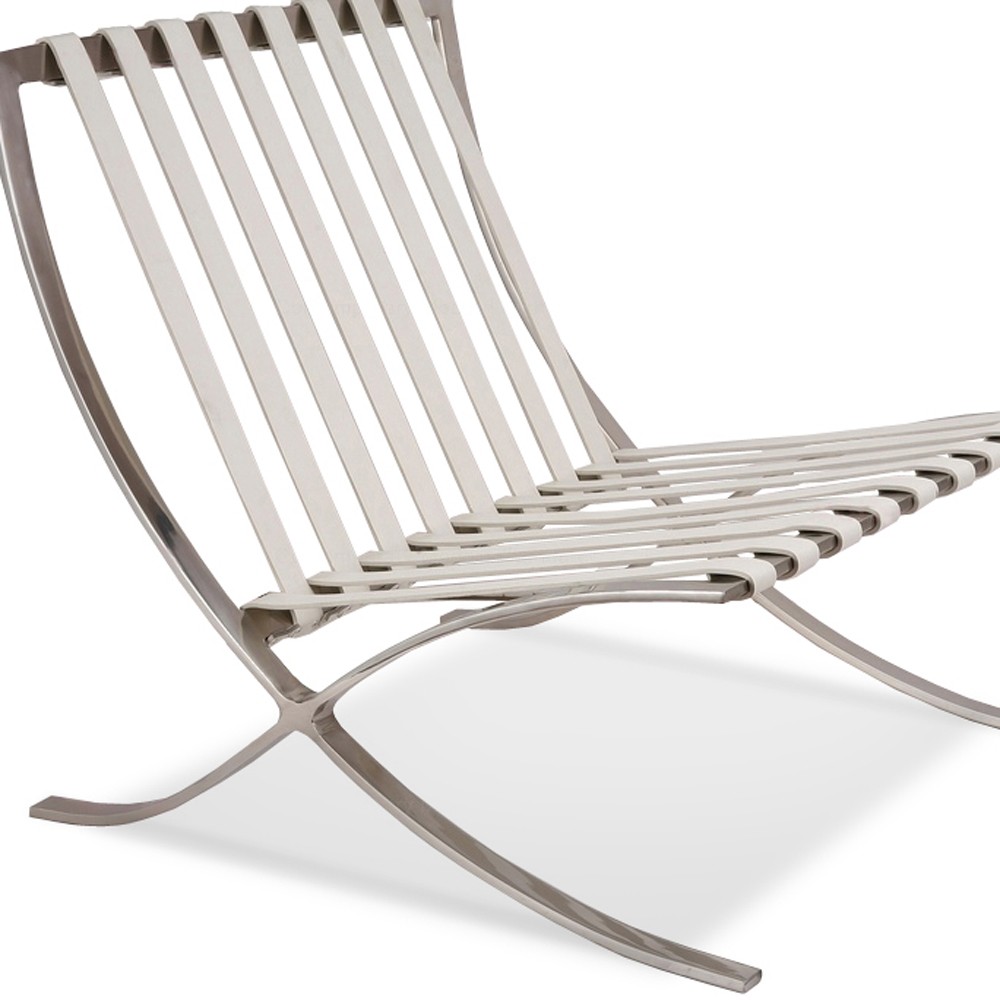 Premium Lounge Chair and Ottoman-White-Chair Only