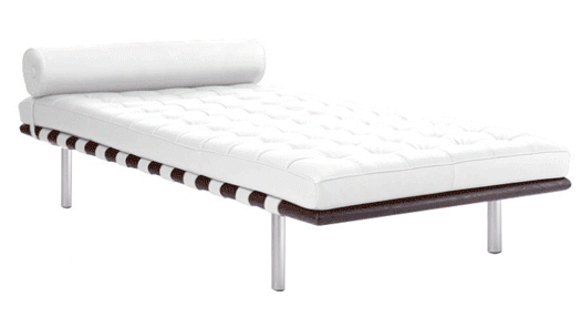 Premium Day Bed - White Top Grain Leather