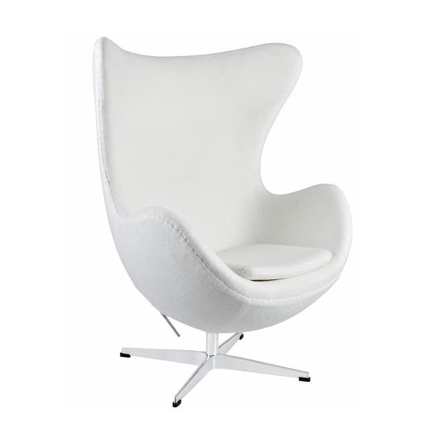 Egg Chair White Premium Cashmere Wool