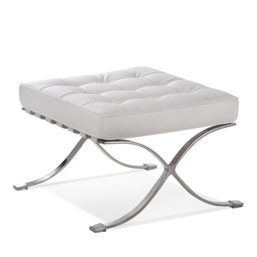 Premium Lounge Chair and Ottoman-White-Chair and Ottoman