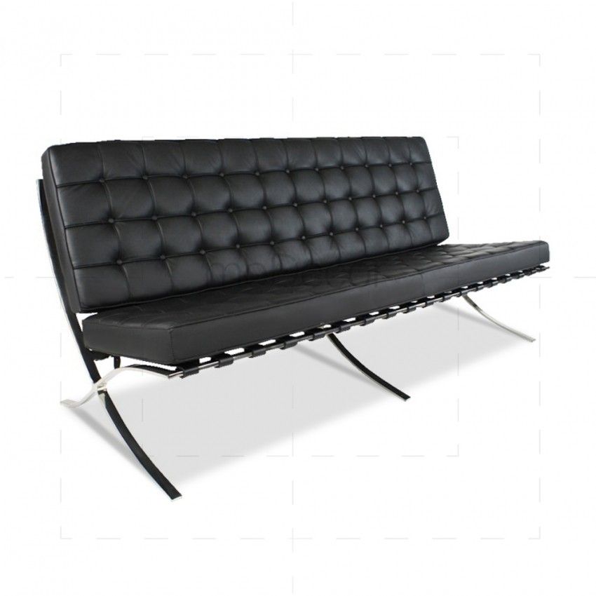 Premium Sofa - Black Top Grain Leather