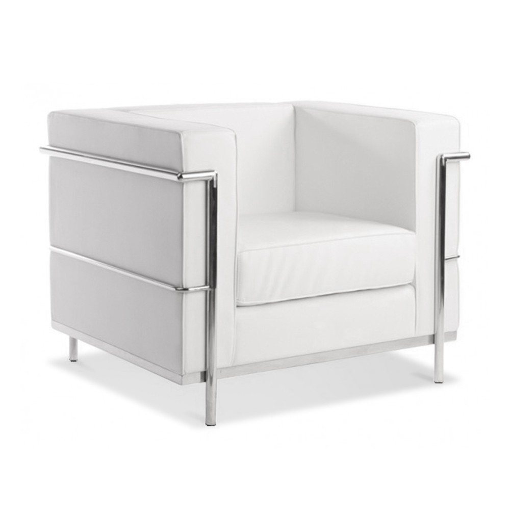 LC2 Chair - White Italian Leather