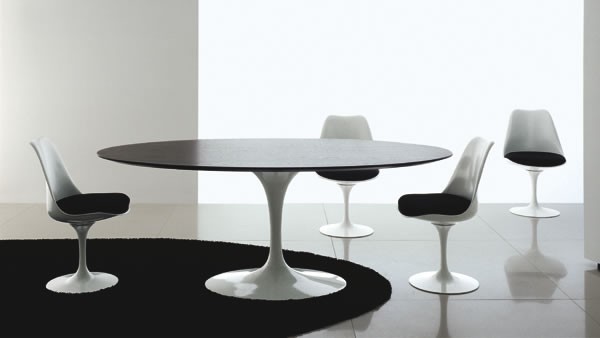 Tulip Chair - Molded ABS Plastic-Black